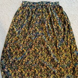 SHEIN Gold and Blue Smocked Bubble Midi Skirt